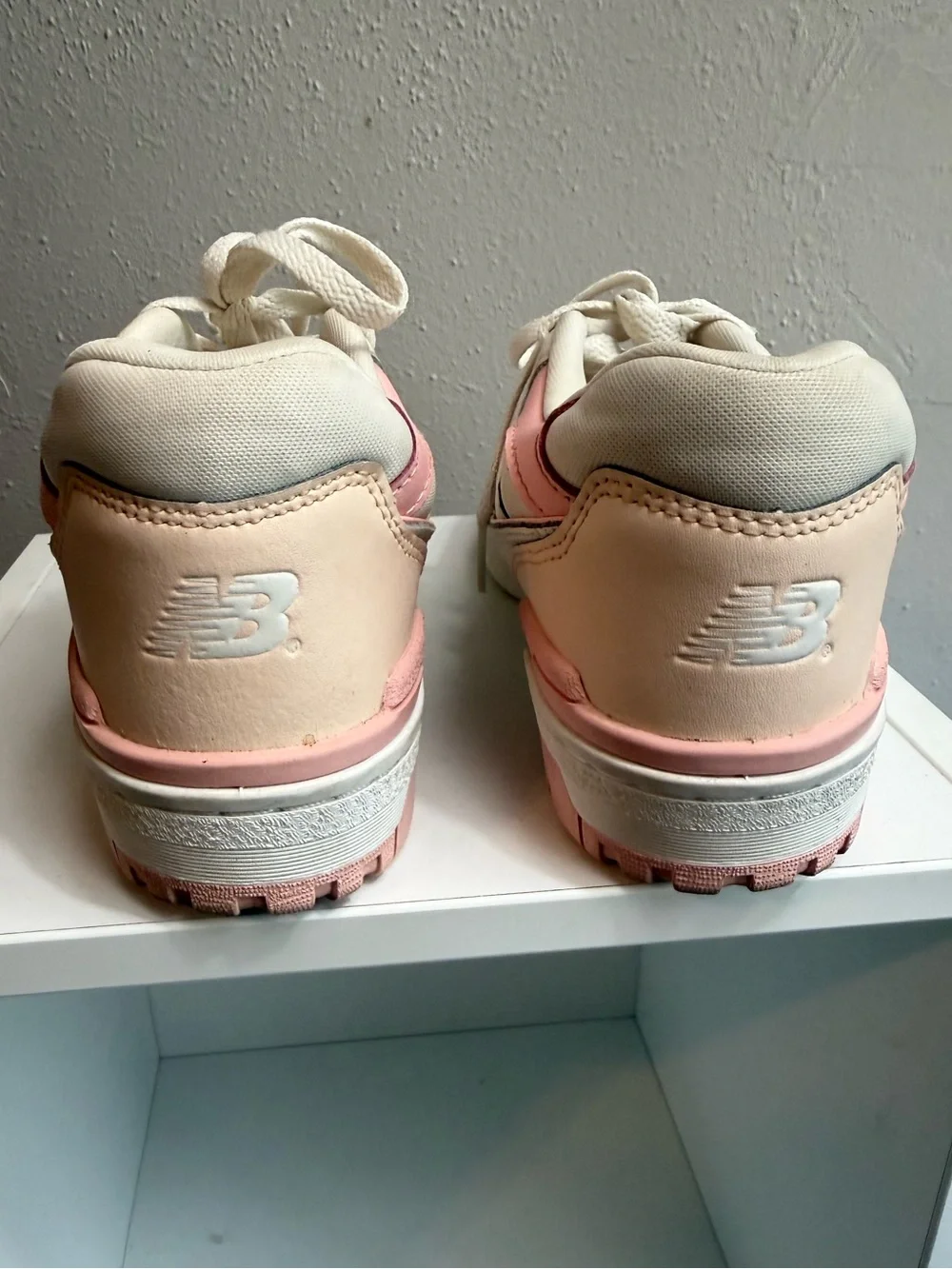 New Balance 550 Women's Cream and Pink Athletic Sneakers